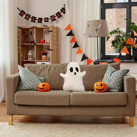 Halloween Soft Cartoon White Ghost Venue Arrangement Accessories Funny Ghost Throw Pillow Cute Hug Pillow