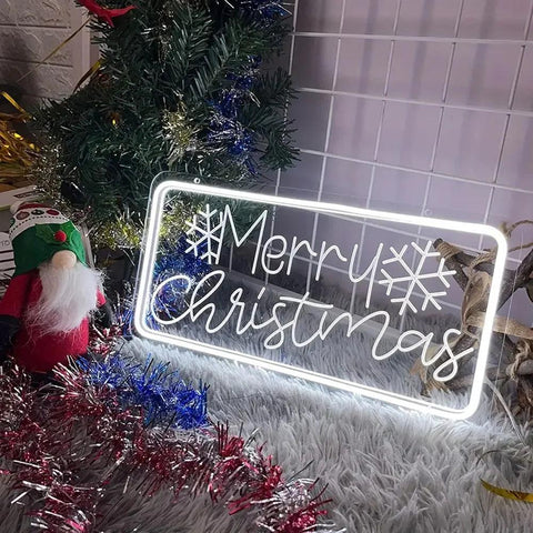 Merry Christmas Neon Wall Decoration Sign, 3D Art USB LED Neon Sign,Home Decoration Bar Birthday Party Gift,Christmas Tree Decor