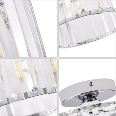 Bymaocar Modern Chandelier Lamp Crystal Ceiling Light Fixture W/ E26 Lamp Holder for Living Room Bedroom Hallway Fit 1-3m² Area