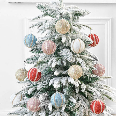 Luxury Ball Pearl Sticky Hanging Christmas Supplies Foam Ball Pendant Window Christmas Tree Decorations 8cm / 3in