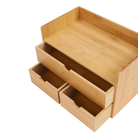 100% Original Bamboo Mini Bamboo Desk Drawer Tabletop Storage Organization Box for Office Home Desk Organizer