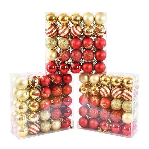 50Pcs/box 4cm Christmas Balls Ornament Xmas Tree Hanging Bauble Pendant 2024 Christmas Decoration for Home 2025 New Year Gifts