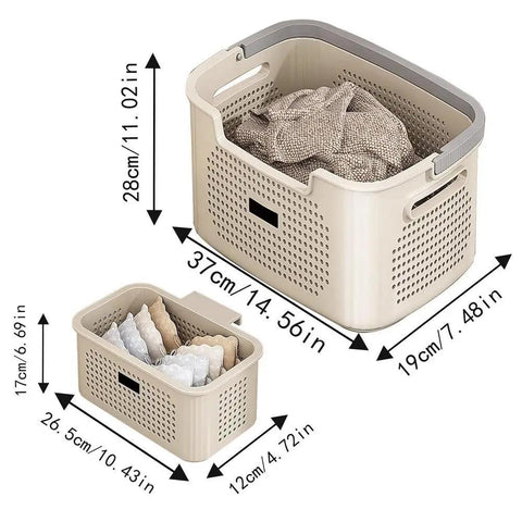 Dirty Clothes Hamper Breathable Dirty Clothes Laundry Basket with Handle Small Space Freestanding Storage Bins Dirty Clothes