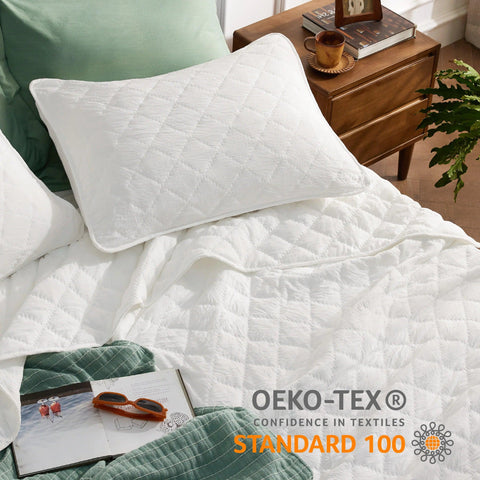 Boho Quilt Set, Elegant Diamond Pattern, Ultra Soft Lightweight Bedspreads, Quilted Bedding Sets 3 Pieces for All Season