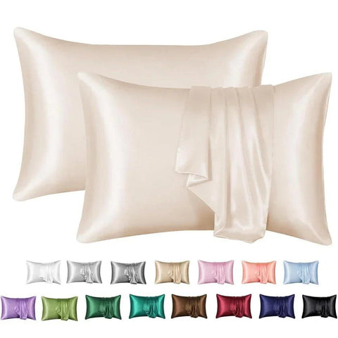 2 Pack Satin Pillowcase for Hair and Skin Super Soft and Cooling Similar to Silk Pillow Cases with Envelope Closure Home Textile