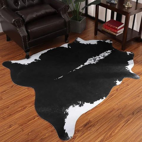 NOAHAS Cow Rug Cowhide Carpet Cow Print Rug for Bedroom Living Room Cute Animal Printed Carpet Faux Cowhide Rugs for Home Decor