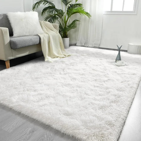 Feet Large Area Rugs, Tie-Dyed Light Grey Shaggy Rug Fluffy Throw Carpets, Ultra Soft Plush Modern Indoor Fuzzy Rugs