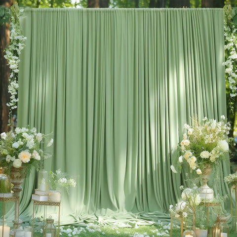 5x8/10ft Wrinkle Free White Satin Backdrop Curtains for Wedding Birthday Parties Photography Background Baby Shower Decorations