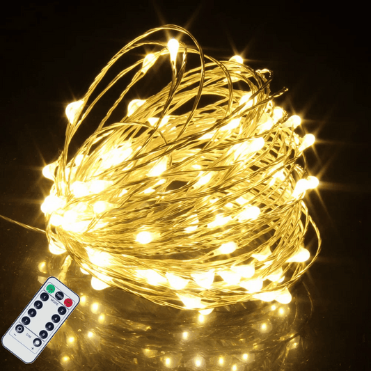 5M 50LEDs Lights String Remote Control Fairy Light USB Battery Operated LED String Lamp Timer Copper Wire Christmas Decoration