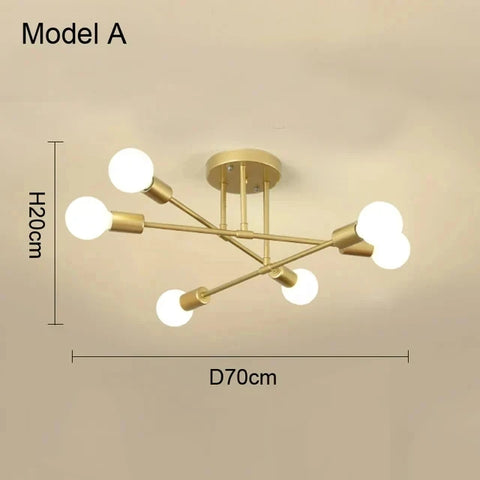 Nordic Minimalist Pendant Light Ceiling Lamp LED Chandelier Suitable for Bedrooms Living Rooms Black Gold Lighting Decoration