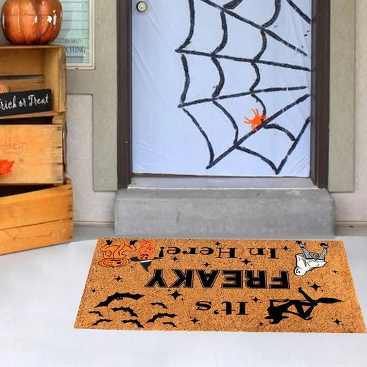 Halloween Door Mat | Pumpkin Ghost Door Mat | 24x16 Inch Non-Slip Door Mat Outdoor Door Rugs for Front Door Decor