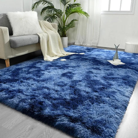 Feet Large Area Rugs, Tie-Dyed Light Grey Shaggy Rug Fluffy Throw Carpets, Ultra Soft Plush Modern Indoor Fuzzy Rugs