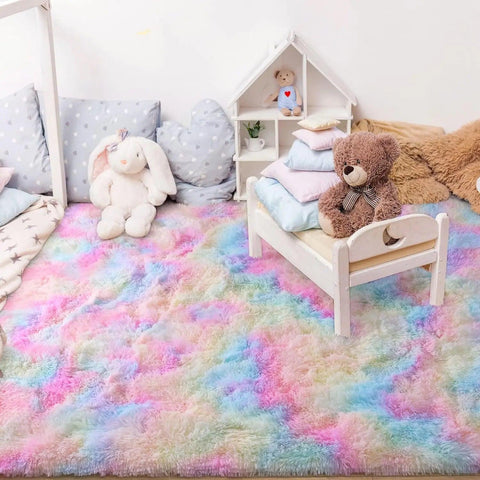 Fluffy Rugs for Bedroom Fuzzy Area Rugs for Living Room Soft Kids Carpet Non Slip Rugs for Hardwood Floors Room Decor