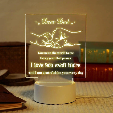 3D Night lamp Dad Gifts Acrylic Lamp to My Dad Gift from Daughter Son for Birthday Gift for Dad Christmas Gifts Night Lamps