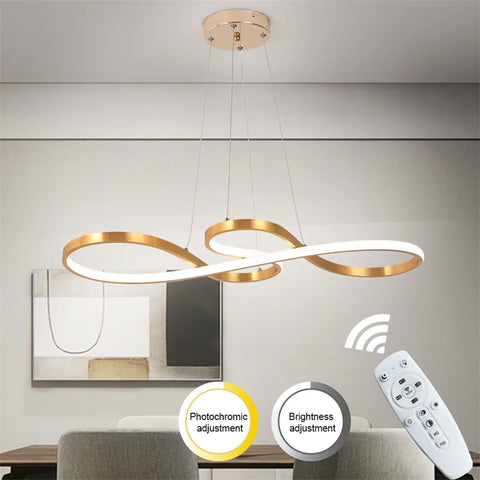 Modern Pendant Light With Remote Dimmabl Decor Living Room Chandeliers Led Simple Luminaire Dimming Kitchen Florarium Fixtures