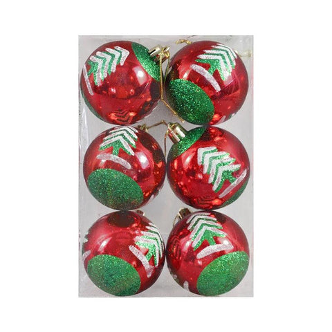 Christmas Ball Ornaments Xmas Tree Hanging Pendant Christmas Decorations for Home Navidad Natal New Year Gift 6Pcs/box 6cm