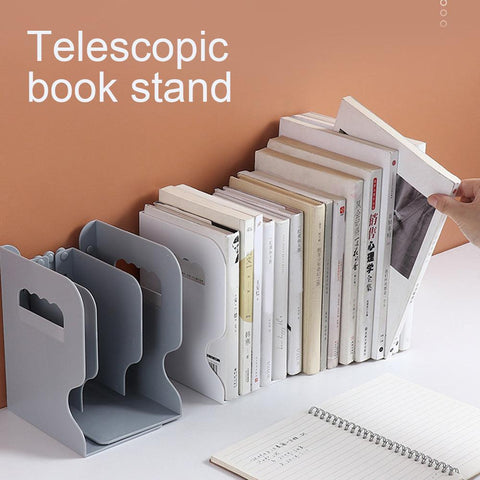 Adjustable Bookend with Pen Holder Retractable Bookends For Shelves Book Desk Organizer for Home Office School Accessories