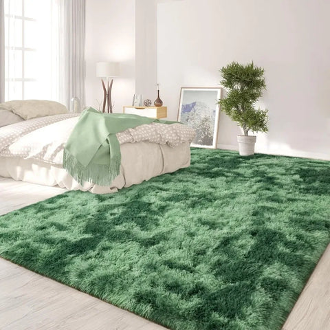 Feet Large Area Rugs, Tie-Dyed Light Grey Shaggy Rug Fluffy Throw Carpets, Ultra Soft Plush Modern Indoor Fuzzy Rugs