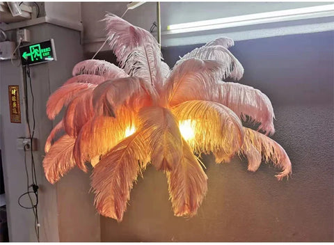 Modern Ostrich Feather Lamp Led Pendant Lights Living Room Home Decor Bedroom Indoor Lighting Chandelier Hanging Light Fixture