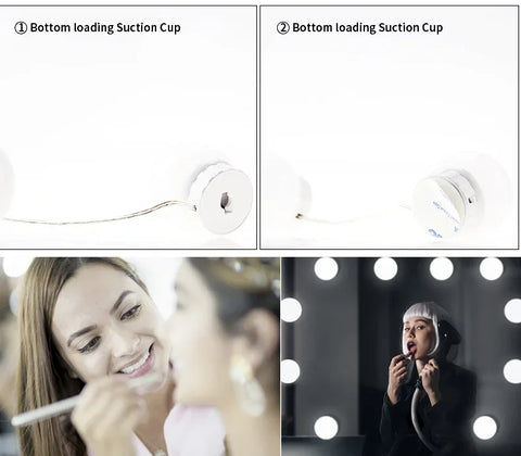 LED Mirror Light Bulb Makeup Vanity Light Bulbs USB Rechargeable Wireless Touch Switch Stepless Dimming Mirror Lights for Dress