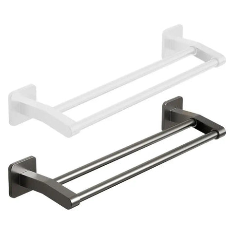 Black space aluminum Bathroom Double Towel Shelf Rack Holder Bath Towel Hanger Bar Towel Rail Bathroom Accessories