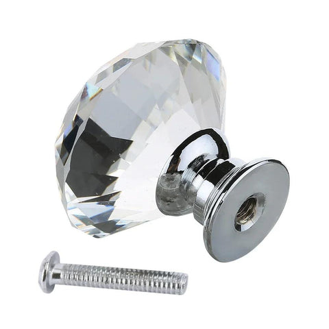 16Pcs Crystal Glass Door Knobs Mini Diamond Cabinet Pull Handle Furniture Decorative Pulls Knobs for Home Office