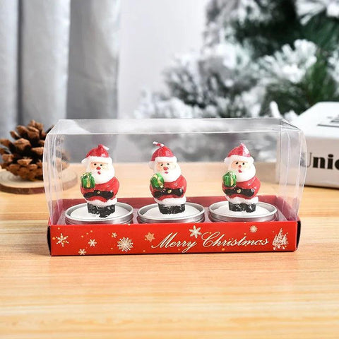 3Pcs/Set Christmas Candles Santa Snowman Xmas Tree Paraffin Gift Box Party Christmas Decoration Candles Home Decor Proposal Prop