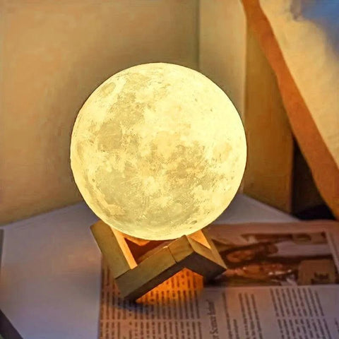 LED Night Light 3d Printing Moonlight 8 cm Bedroom Decoration Moonlight Children Christmas New Year Gift Decor Lighting Atmosphe