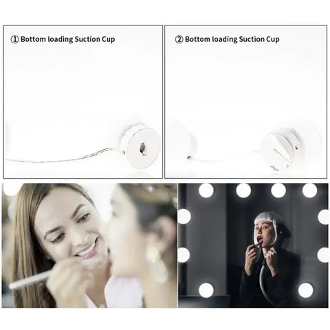 LED Mirror Light Bulb Makeup Vanity Light Bulbs USB Rechargeable Wireless Touch Switch Stepless Dimming Mirror Lights for Dress