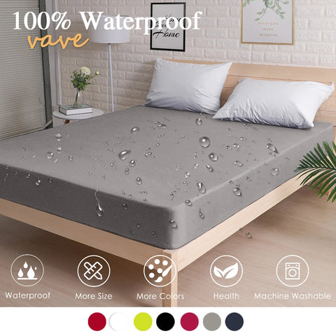 100% Waterproof Solid Bed Fitted Sheet Nordic Adjustable Mattress Covers Four Corners with Elastic Band Multi Size Bed Sheet