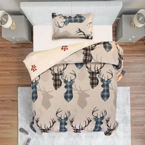 Christmas Deer Quilt Sets Lightweight Christmas Quilts Set Christmas Duvet Cover Set Lantern Printed Bedding For Kids Girls Boys