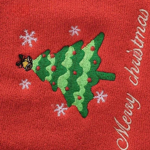 Christmas Children Towel Red New Year Gift Embroidery Absorbent Dry Hair Towel Home Face Towel Bathroom Coral Fleece Washcloth