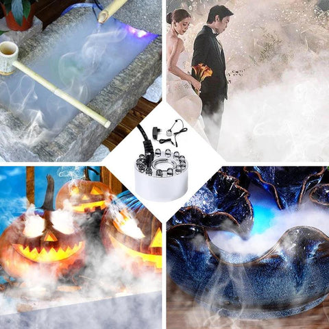 Mini LED Pumpkin Light Fogger Water Fountain Pond Fog Machine For Halloween Christmas Easter Party Festival Decoration