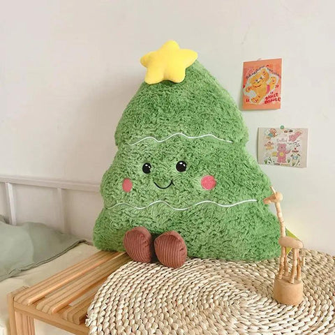 Christmas Tree Cushion Cute Cartoon Christmas Tree Throw Pillow Bedroom Living Room Sofa Decoration Cushions Winter Home Decor