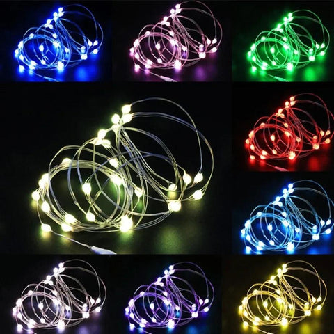 5M LED String Lights Waterproof Led Copper Wire Fairy Lights Battery Operated DIY Wedding Party Christmas Decoration Lights