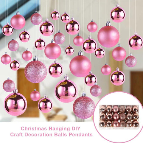 36 Pieces 4CM Christmas Ball Ornament Xmas Tree Decoration Baubles Shatterproof Hanging Pendent Party New Year Christmas Gift