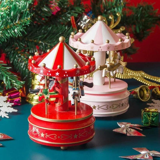 Christmas Decoration Ornaments Carousel Octave Box Music Box Birthday Gifts for Kids New Year Decorations Home Decor