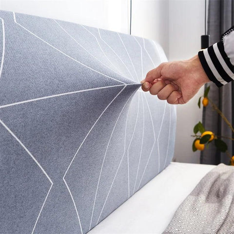 Geometric Headboard Cover Nordic Style Elastic Soft Comfortable Polyester Fabric Bed Head Cover Dust Proof Protector Decoration