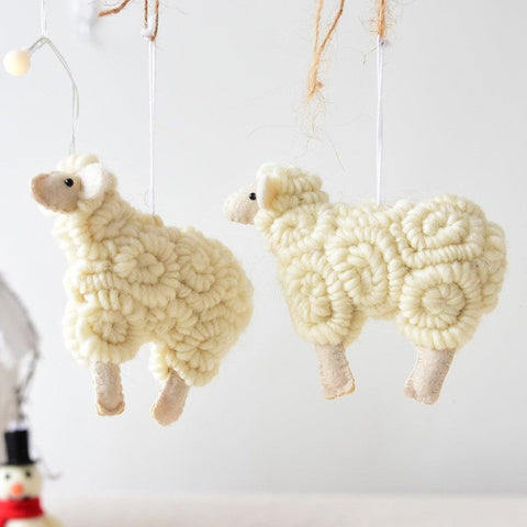 Christmas Sheep Pendant Merry Christmas Decor for Home 2023 Navidad Ornaments Christmas Tree Decor Xmas Gifts New Year 2024