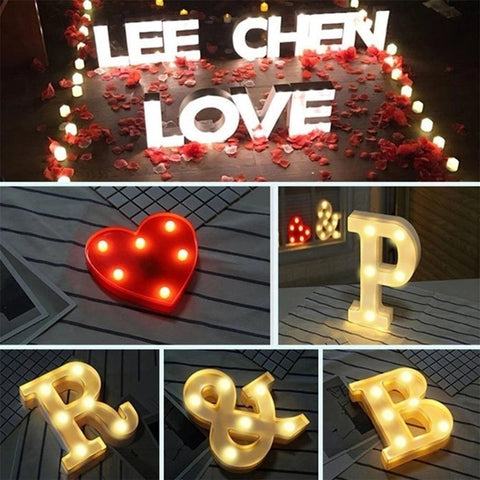 Number Letter Lamp Luminous Alphabet LED Lights Decororation Night Light for Home Wedding Birthday Christmas Party Decoration