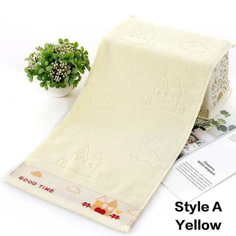 2 Styles of Pure Cotton Children’s Towel 25*50 Soft and Absorbent Baby Children’s Student Face Wash Towel