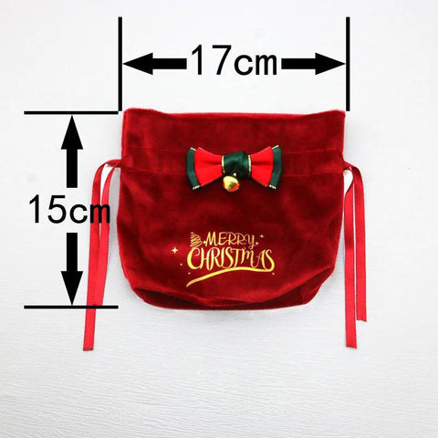 (1pcs) 15*17cm Christmas Apple Bag Christmas Handbag Party Supplies Holiday Set Gift New Year Decoration Packaging Apple Cute