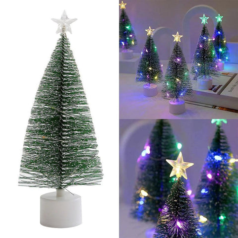 LED Colorful Luminous Christmas Tree DIY Christmas Gift Christmas Tree Night Light Tabletop Crafting Christmas Winter Snow Decor