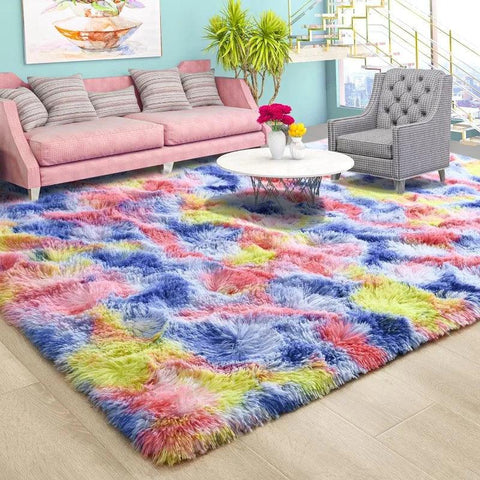 Large Area Rugs for Living Room Bedroom, Fluffy Kids Room Plush Shaggy Nursery Rug Furry Throw Carpets for Boys Girls