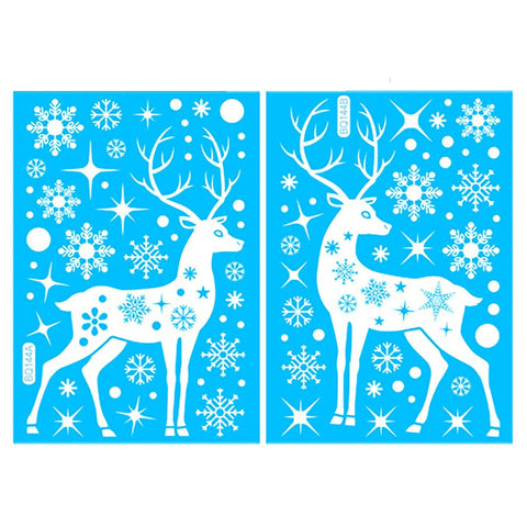 Christmas Window Stickers DIY Elks Sleigh Merry Christmas Decoration For Home 2023 Xmas Navidad Gift New Year 2024