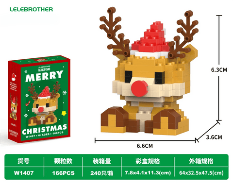 Christmas holiday series snowman building blocks set educational toy model decorative gift for children