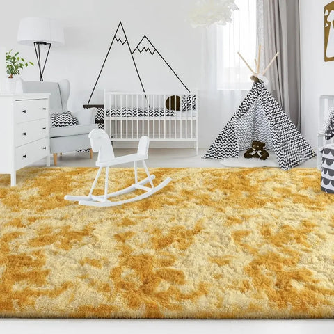 Feet Large Area Rugs, Tie-Dyed Light Grey Shaggy Rug Fluffy Throw Carpets, Ultra Soft Plush Modern Indoor Fuzzy Rugs