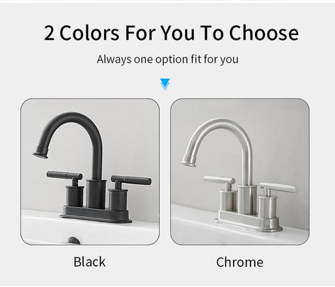 Bathroom Sink Faucet 2 or 3 Hole Matte Black Centerset 4 Inch Bathroom Sink Faucet 2 Handle Plating  Bathroom Faucet