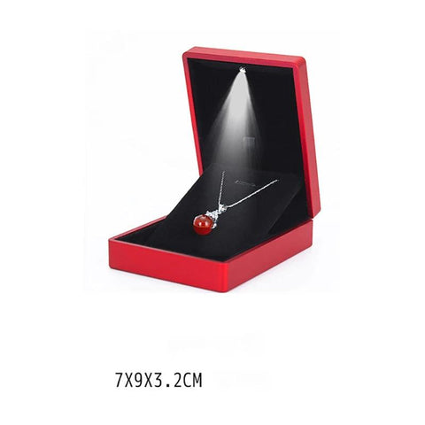 Top Grade LED Jewelry Gift Box Engagement Wedding Ring Display Box with LED Light Earrings Necklace Bracelet Package Cases