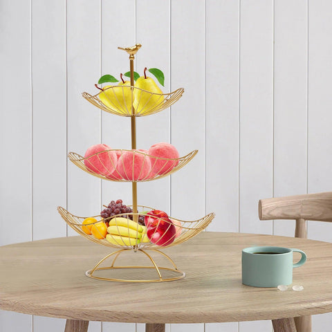 3 Tier Fruit Basket Stand, Fruit and Vegetable Storage Basket, Dessert Cake Stand, Table Centerpiece